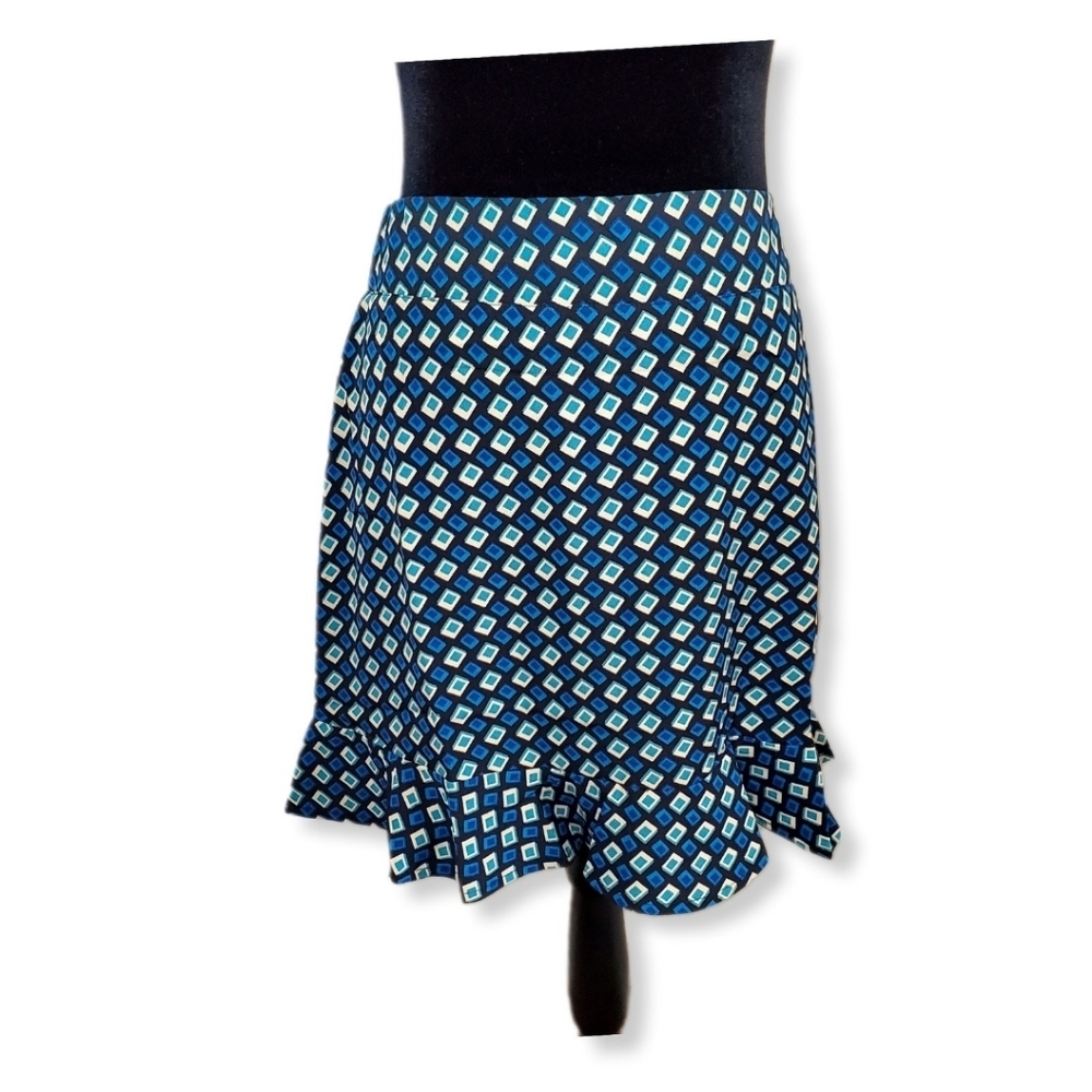 NWT Band of the Free Colette Teal Diamond Mini Skirt Sz M
